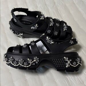 Simone Rocha NWT CROCS Black Embellished Sandals
